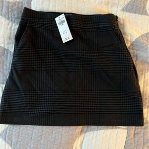 NWT Abercrombie Grey Plaid Mini Skort with Pockets